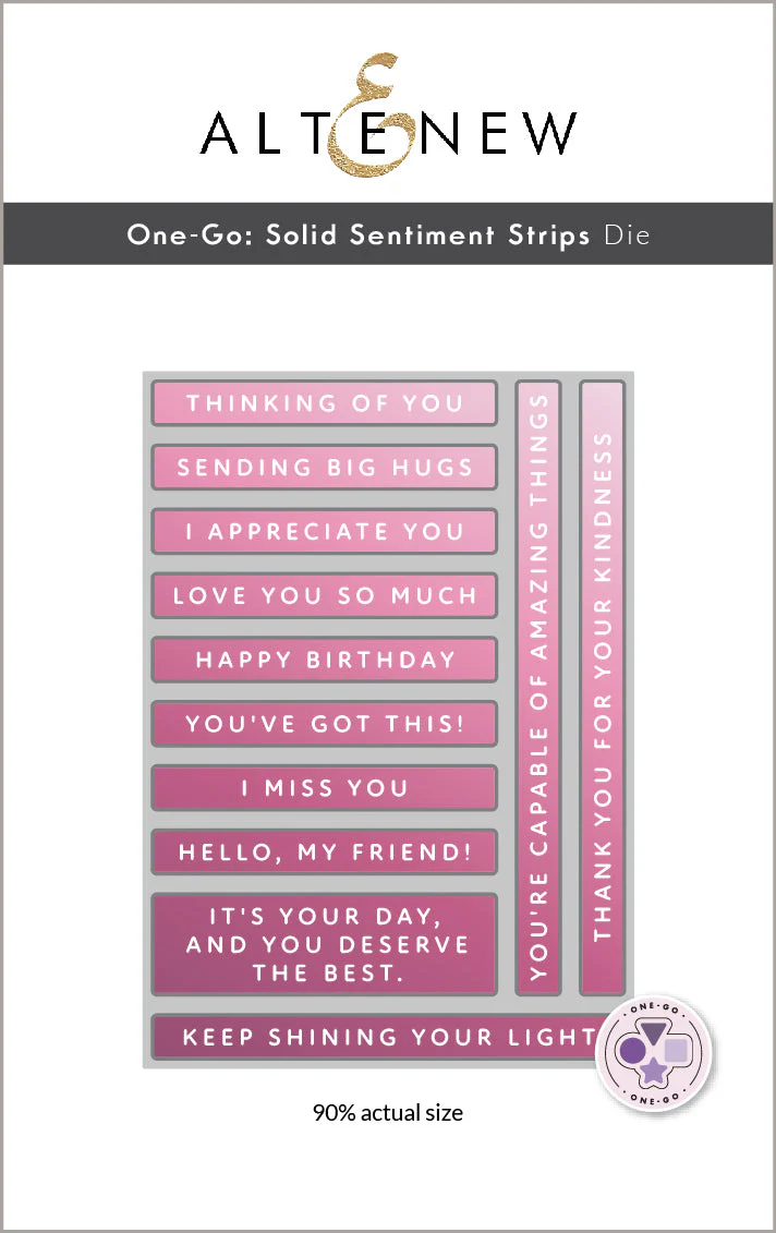 Altenew - One-Go: Solid Sentiment Strips - Die Set