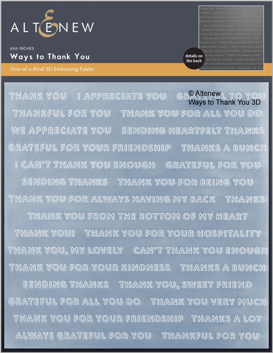 Altenew - Ways to Thank You 3D Embossing Folder