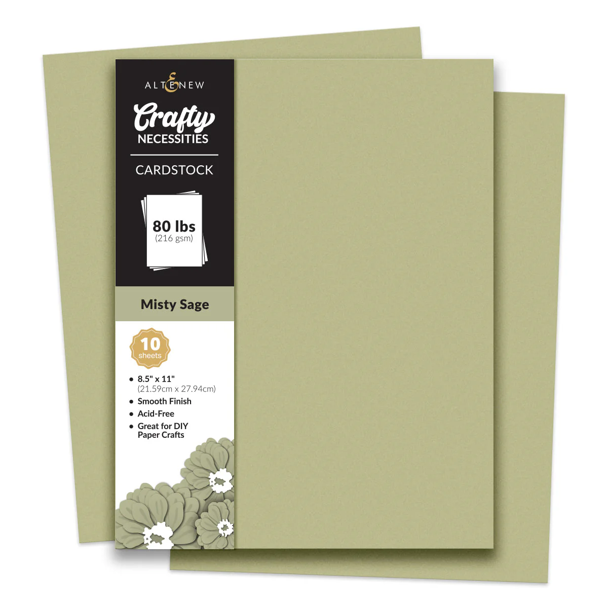 Altenew - Crafty Necessities: Misty Sage Cardstock (10 sheets/set)