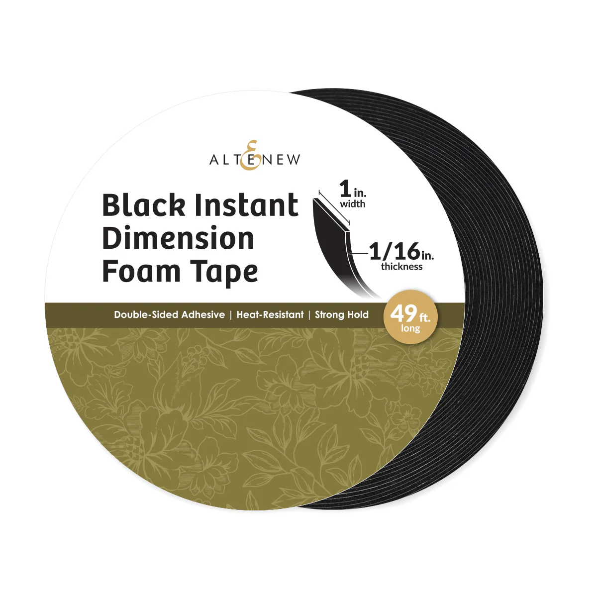 **NEW* - Altenew - Black Instant Dimension Foam Tape - 1/16'' x 1'' x 15m