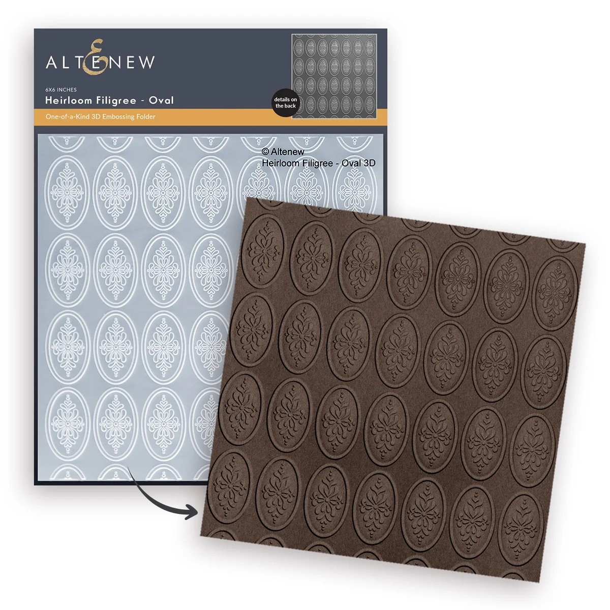 **NEW* - Altenew - Heirloom Filigree - Oval 3D Embossing Folder