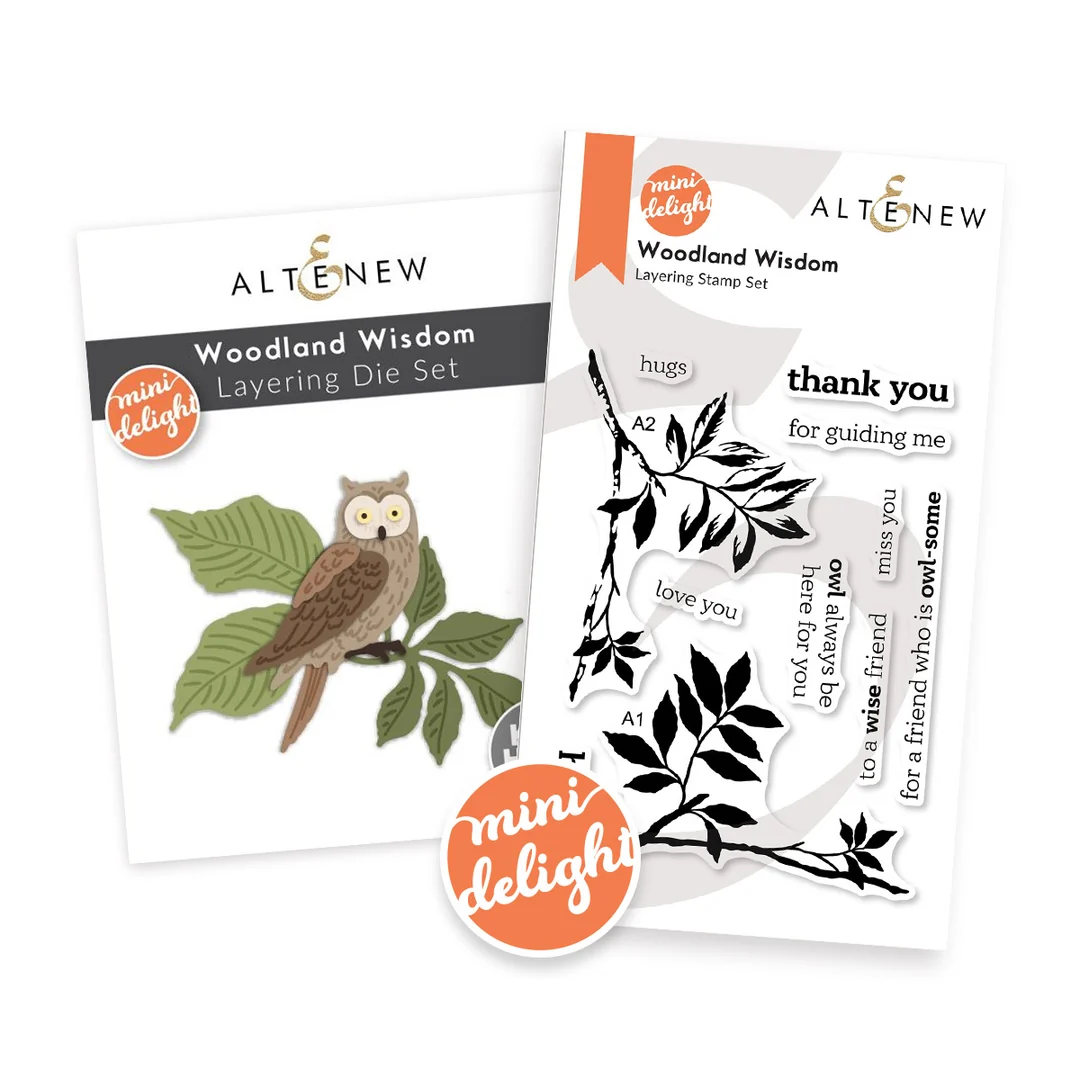 **NEW* - Altenew - Mini Delight: Woodland Wisdom Stamp & Layering Die Set (2 items)