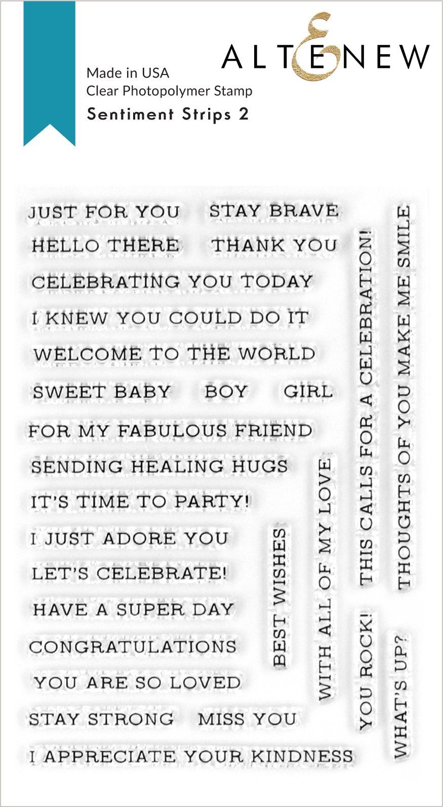 Altenew - Sentiment Strips 2 Stamp Set