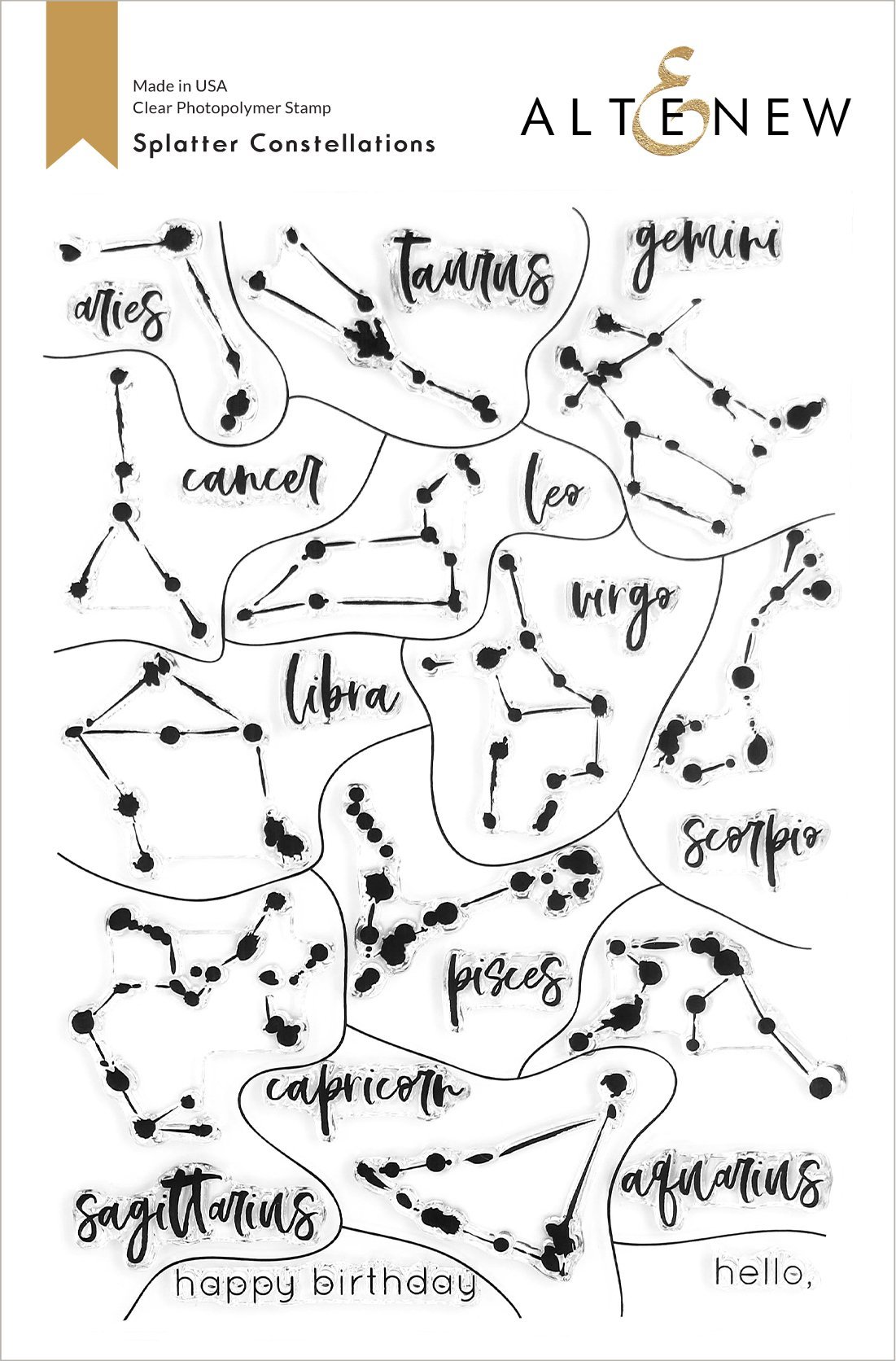 Altenew - Splatter Constellations Stamp Set