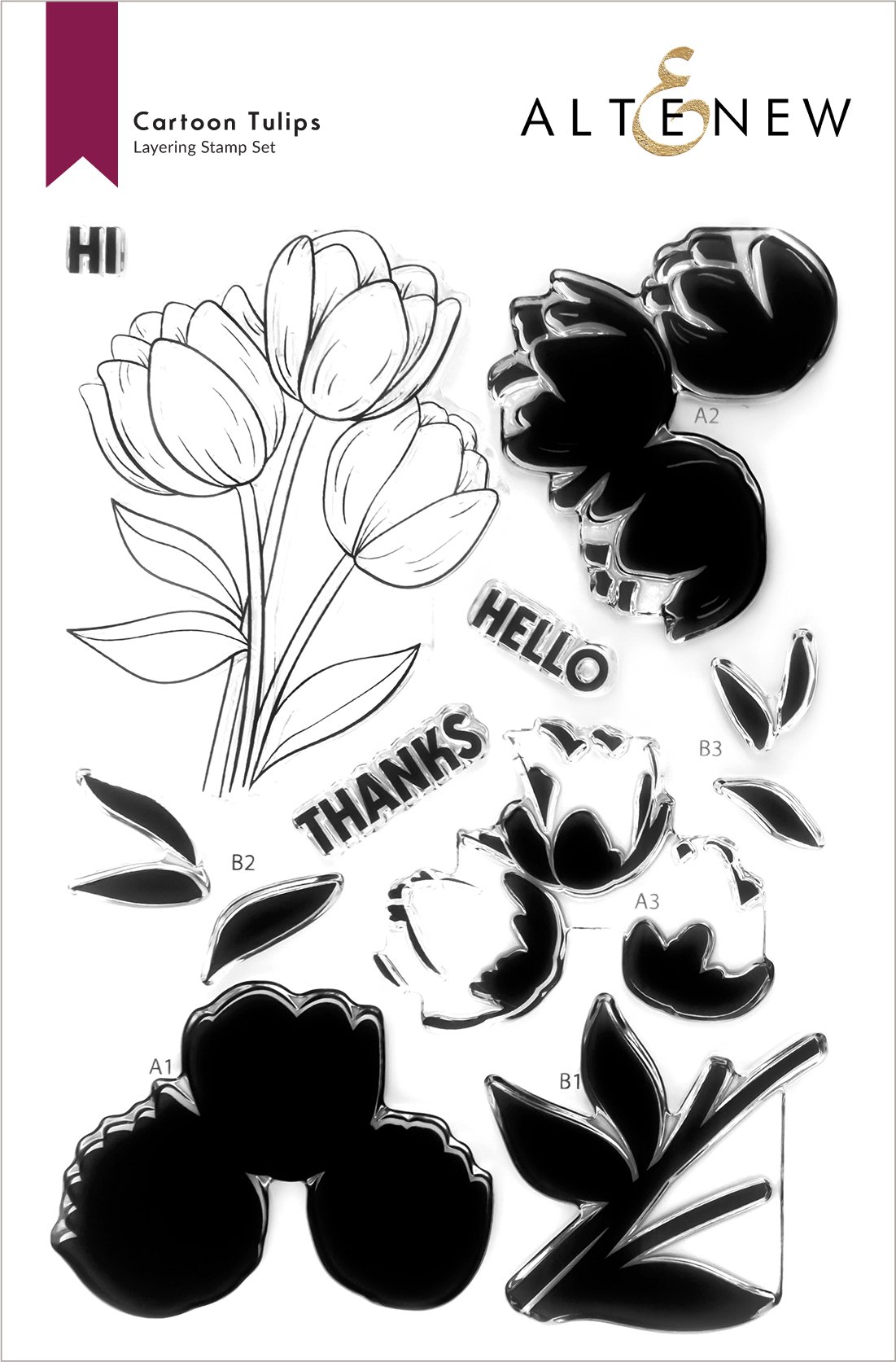 Altenew - Cartoon Tulips Stamp Set