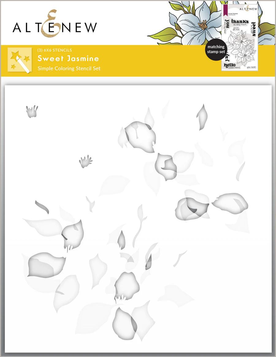 Altenew - Sweet Jasmine Simple Coloring Stencil Set (3 in 1)