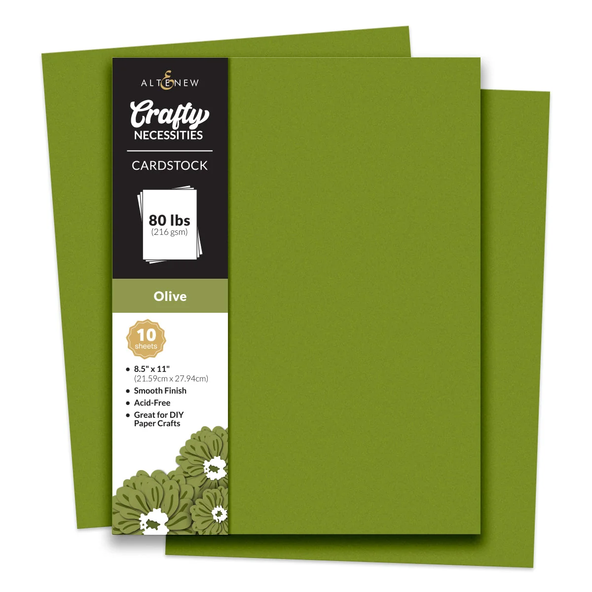 **NEW* - Altenew - Crafty Necessities: Olive Cardstock (10 sheets/set)