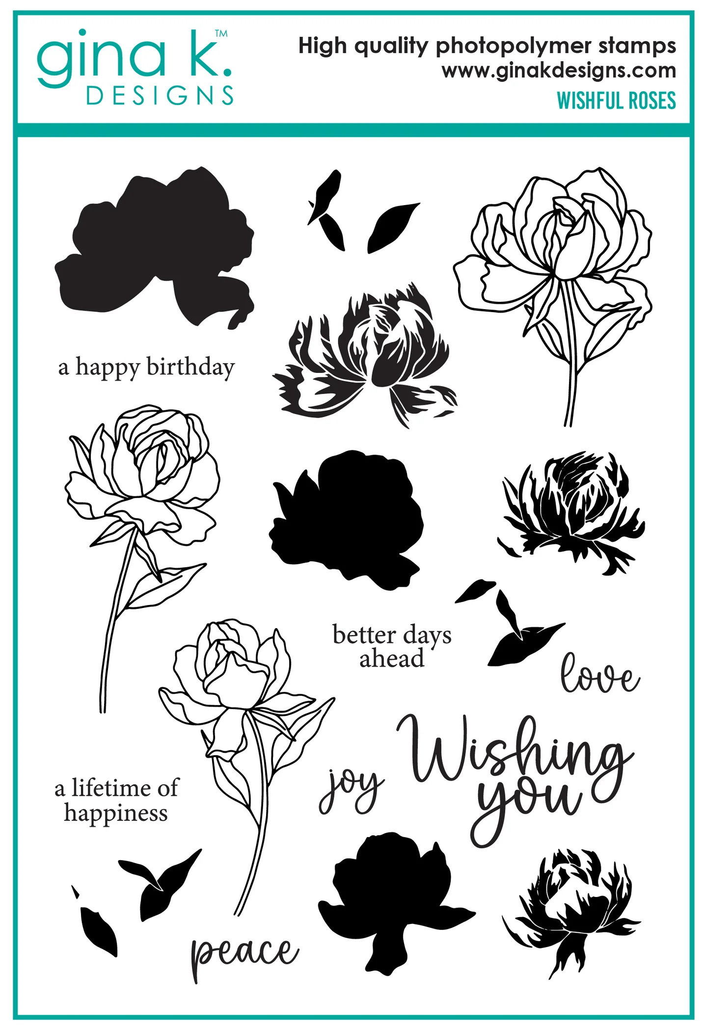 Gina K Designs - Wishful Roses - STAMPS