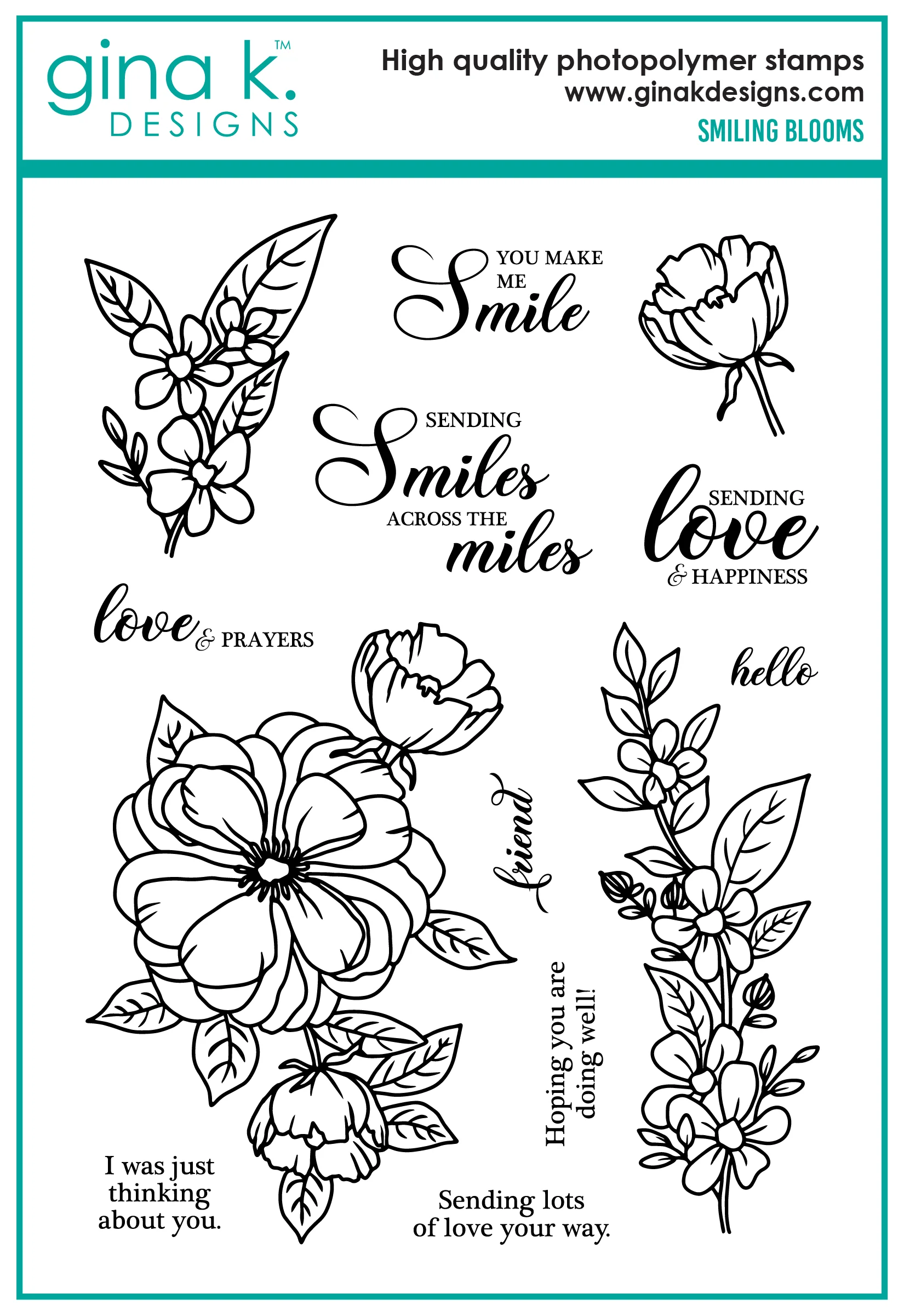 Gina K Designs - Smiling Blooms - STAMPS