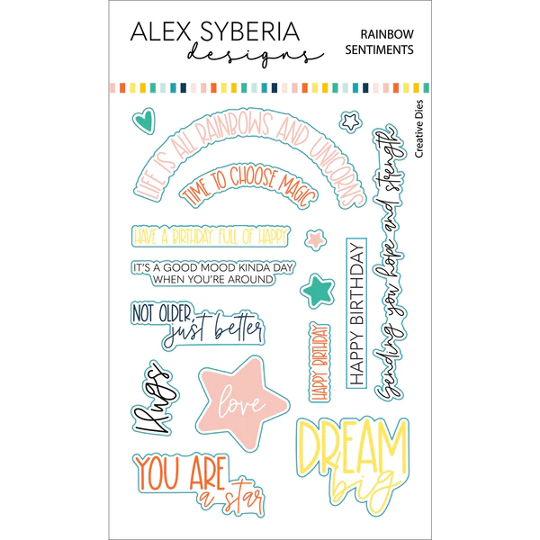 Alex Syberia Designs - Rainbow Sentiments Die Set