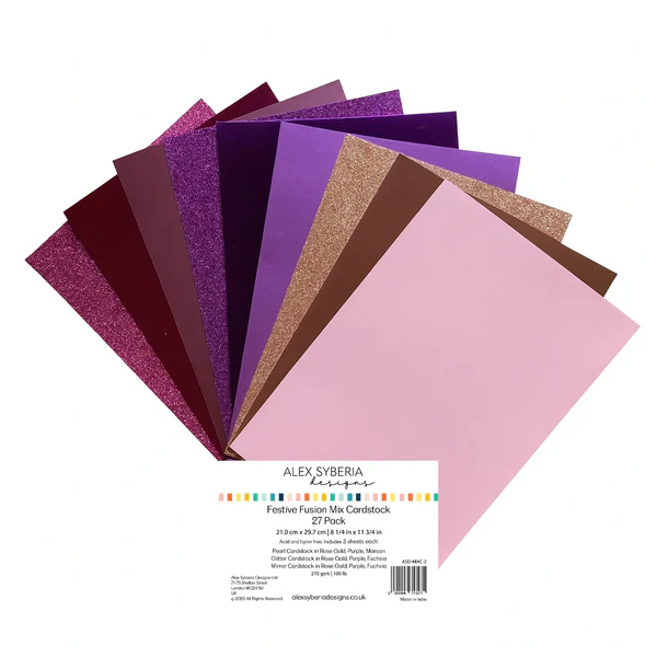 Alex Syberia Designs - Festive Fusion Mix Cardstock 27 Pack