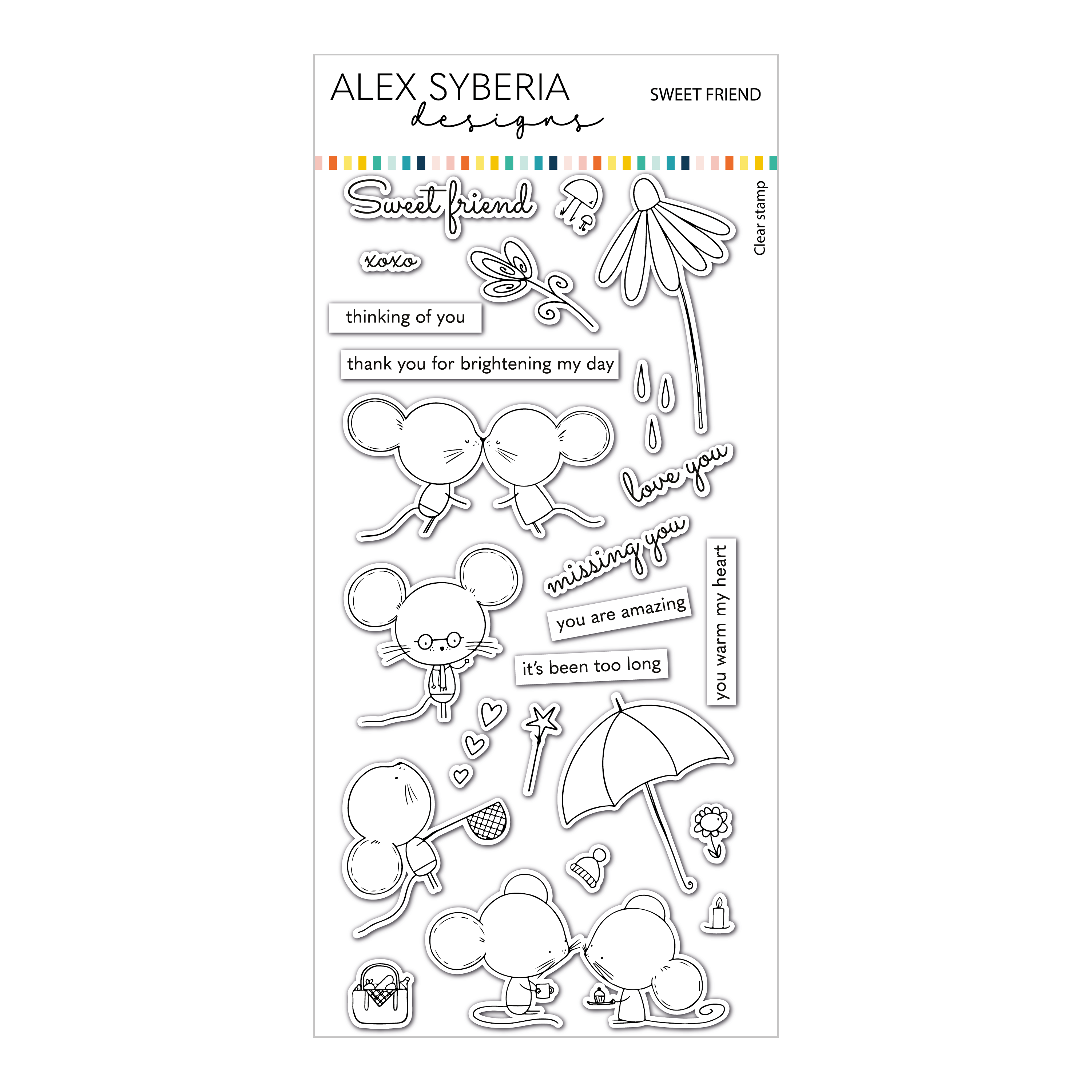 Alex Syberia Designs - Sweet Friend Stamp Set 4*8