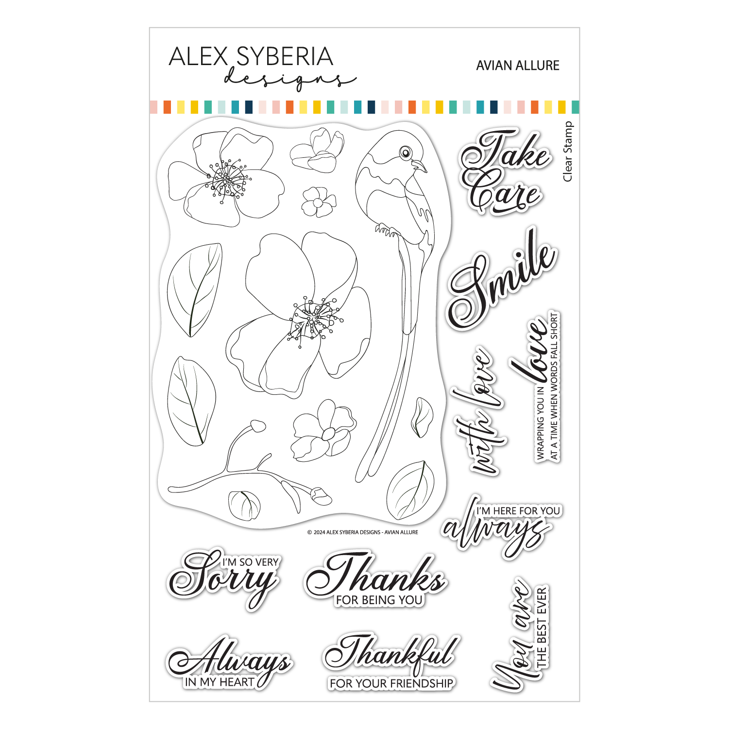 Alex Syberia Designs - Avian Allure Stamp Set 6*8