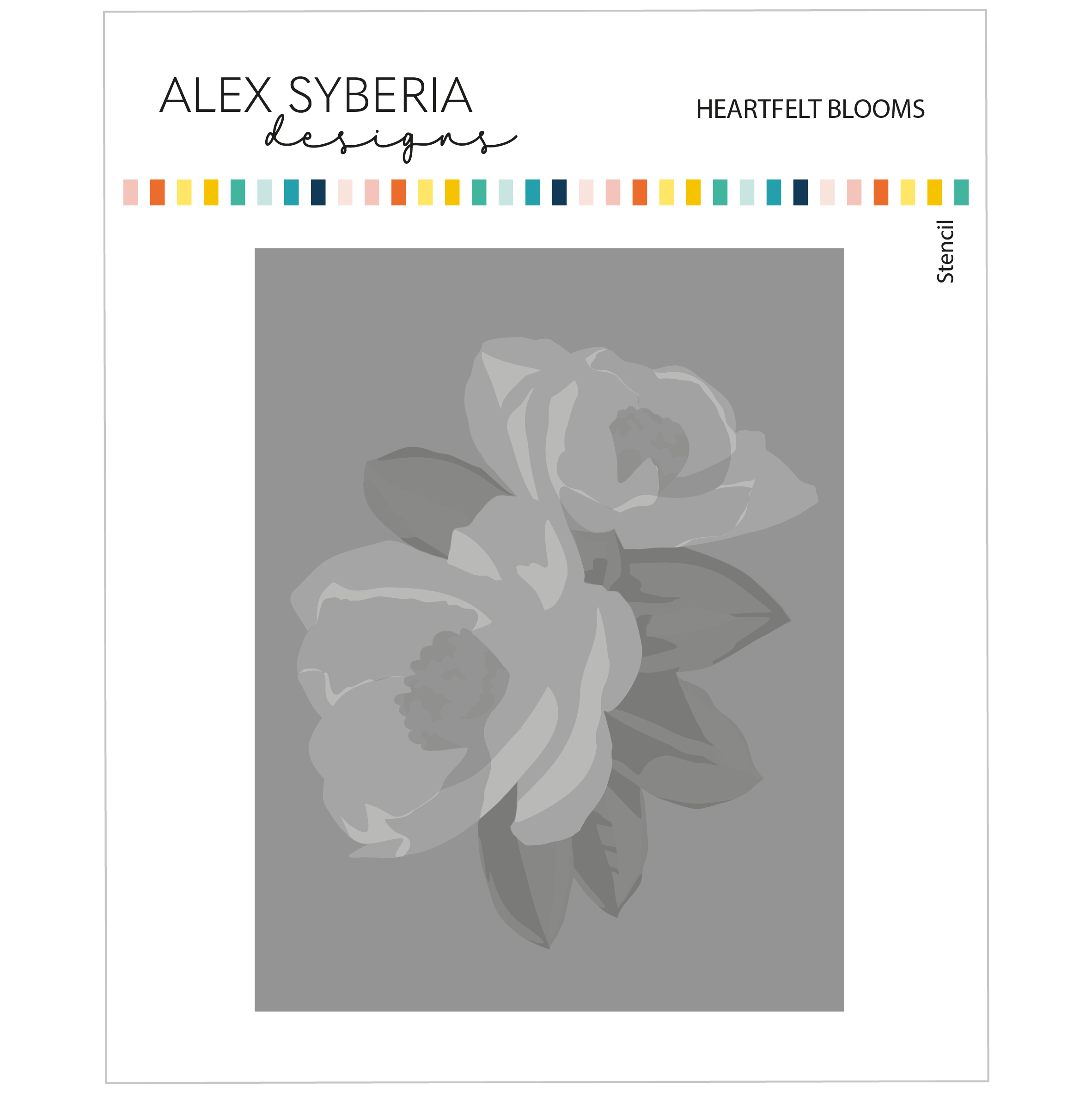 Alex Syberia Designs - Heartfelt Blooms Stencil Set (6 )