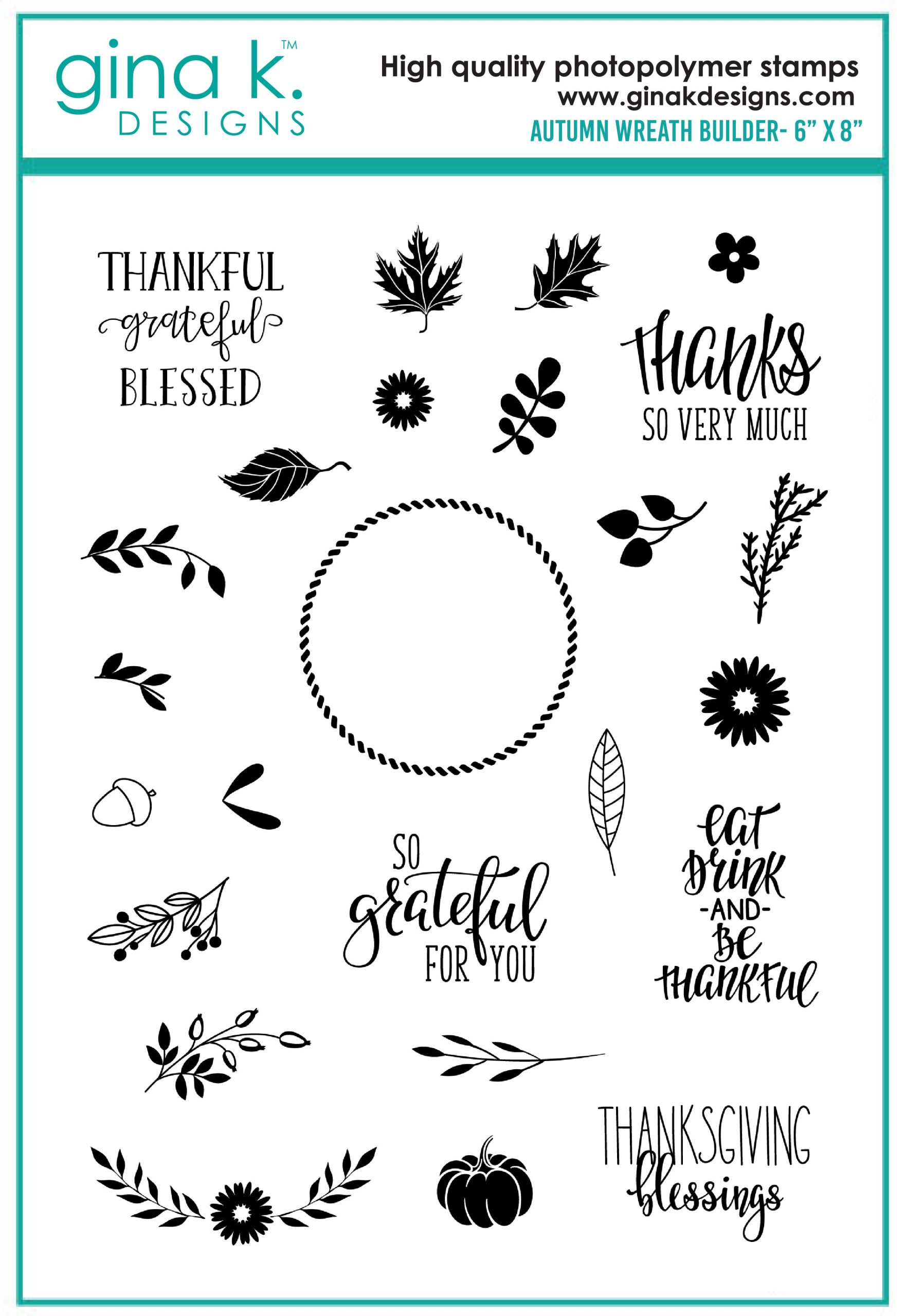 Gina K Designs - Autumn Wreath Builder - STAMPS