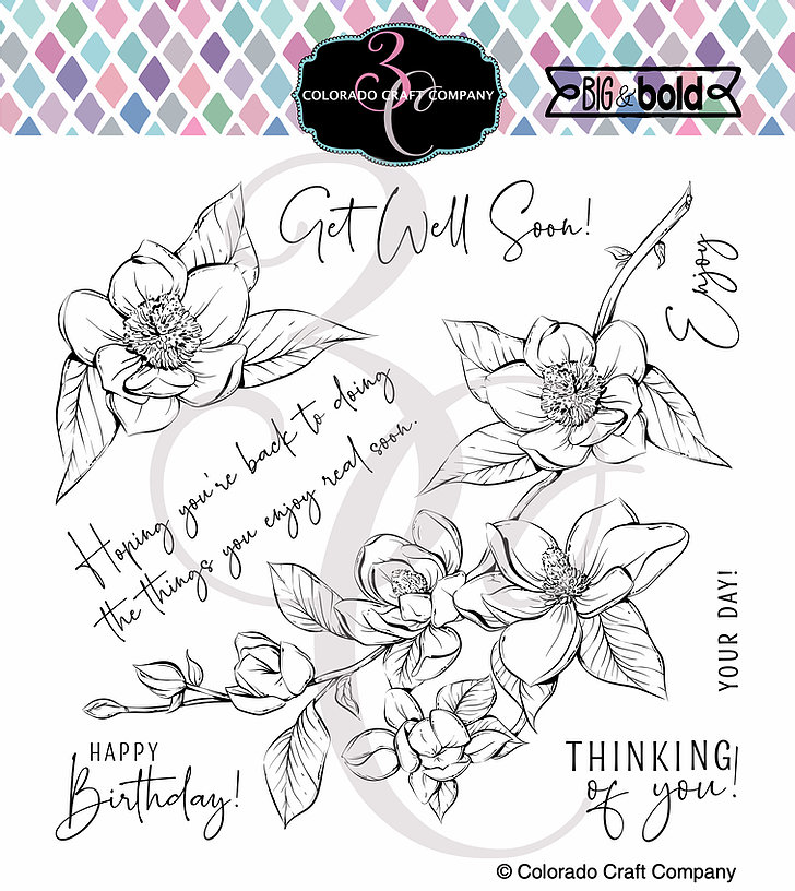 Colorado Craft Company - Big & Bold~Thinking Of You Magnolias STAMP AND MATCHING DIE(SB1)