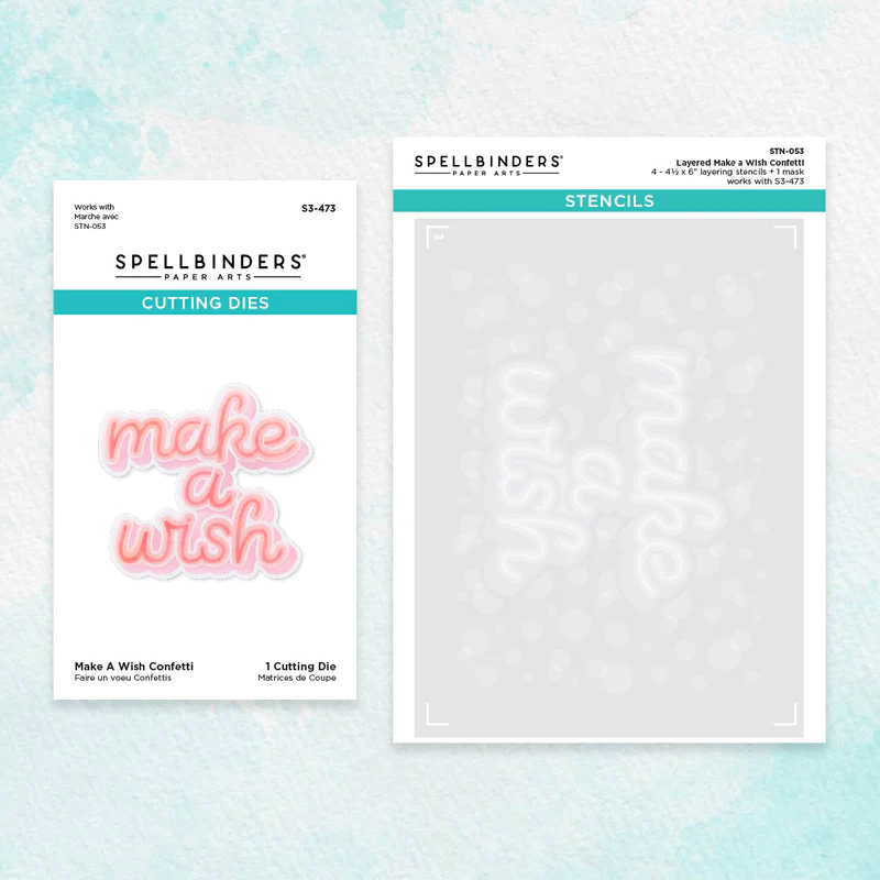 Spellbinders - Make a Wish Confetti Stencil and Die Bundle from the Layered Stencils Collection by Spellbinders