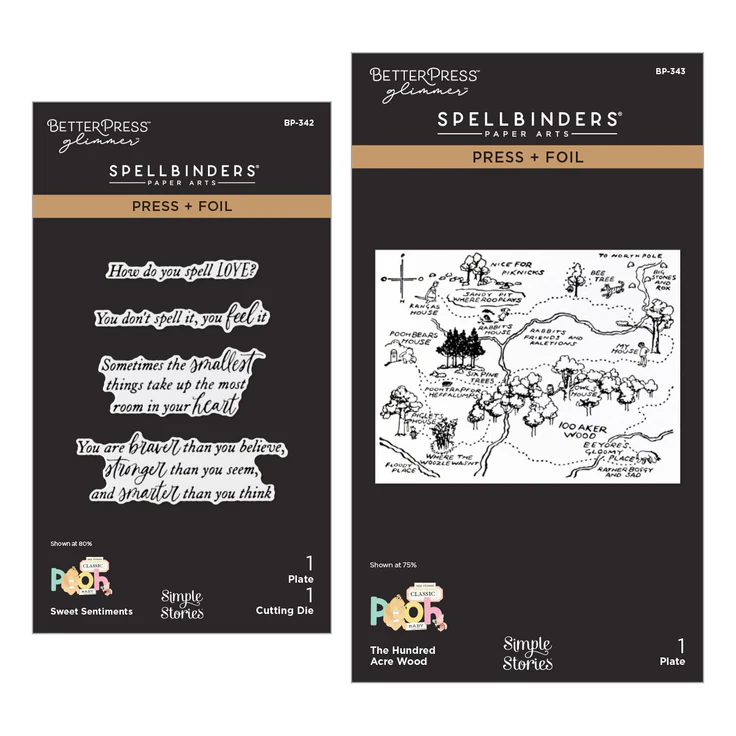 ***NEW* - Spellbinders - Say Cheese Classic Pooh Baby Press + Foil Plate & Die Bundle with Simple Stories