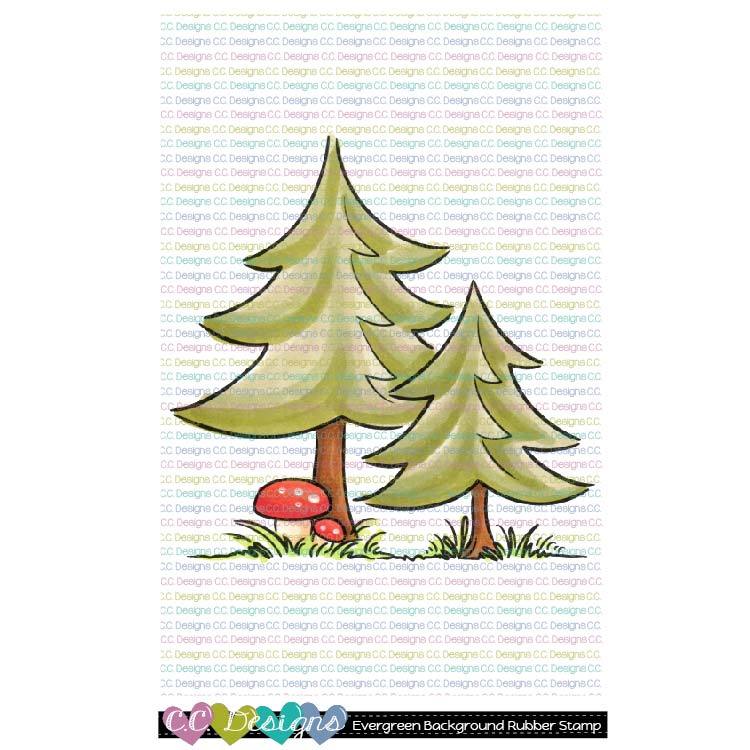 CC Designs - Evergreen Background Rubber Stamp (1)