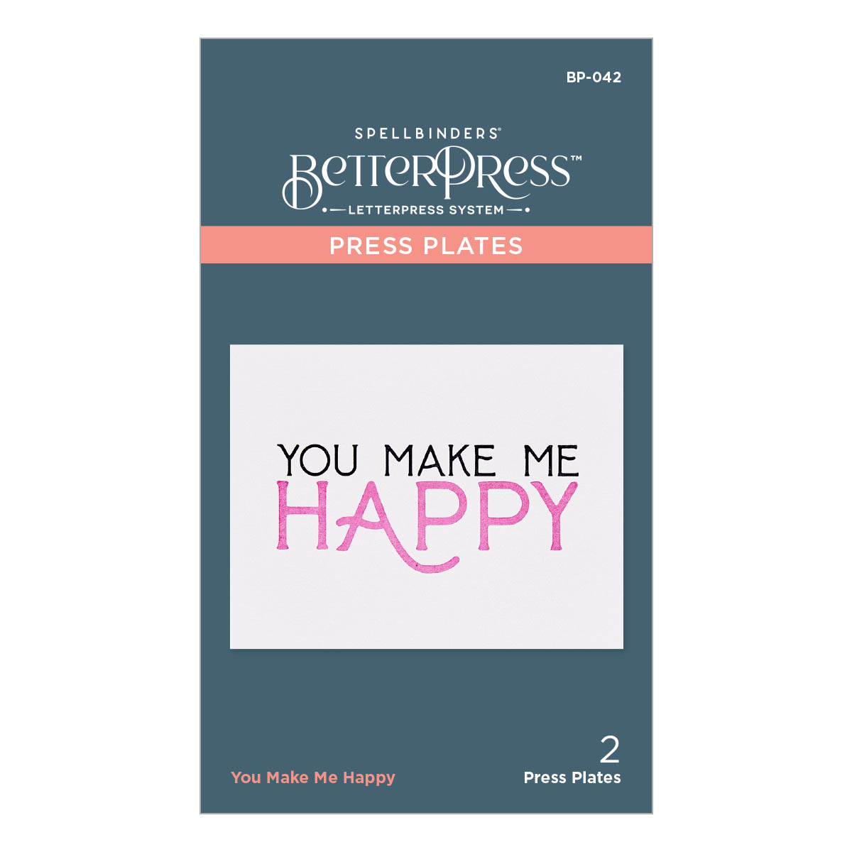 Spellbinders - You Make Me Happy Press Plate from the BetterPress Collection