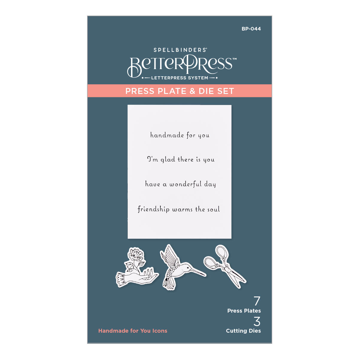 Spellbinders - Handmade for You Icons Press Plate & Die Set from the BetterPress Collection
