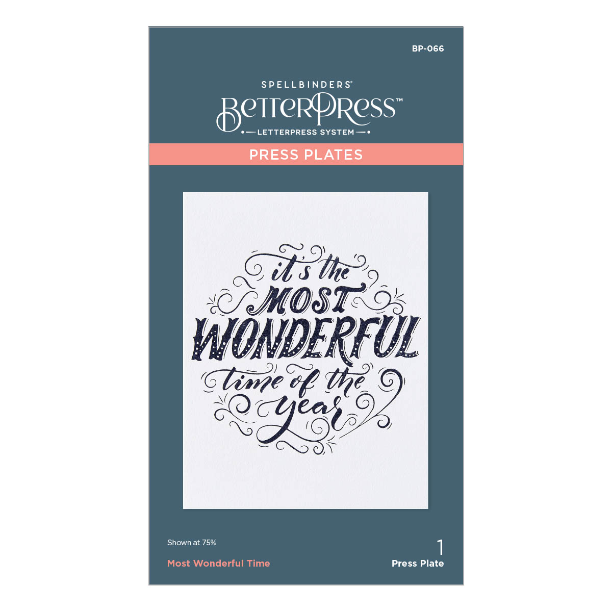 Spellbinders - Most Wonderful Time Press Plate from the BetterPress Christmas Collection