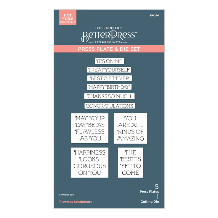 **NEW* - Spellbinders - Flawless Sentiments Press Plate & Die Set from the Gorgeous You Collection