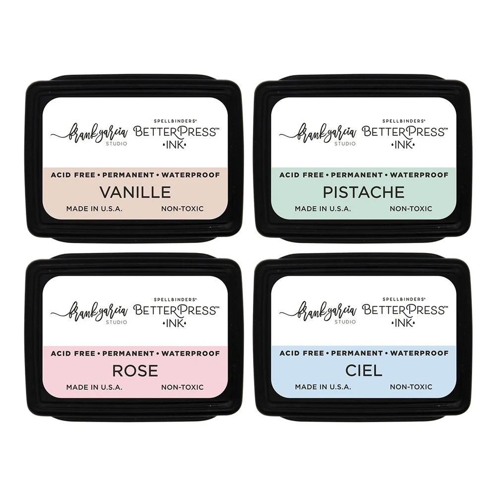 **NEW* - Spellbinders - Blushing Macarons BetterPress Ink Mini Set by Frank Garcia - 4 Pack