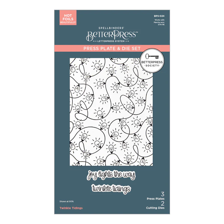 **NEW* - Spellbinders - Twinkle Tidings Press Plate & Die Set - BetterPress Society October 2025