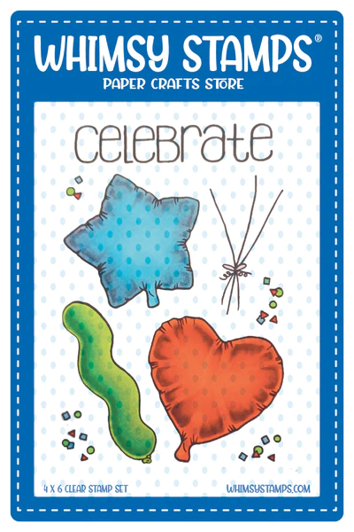 Whimsy Stamps - Celebrate Balloons Clear Stamps