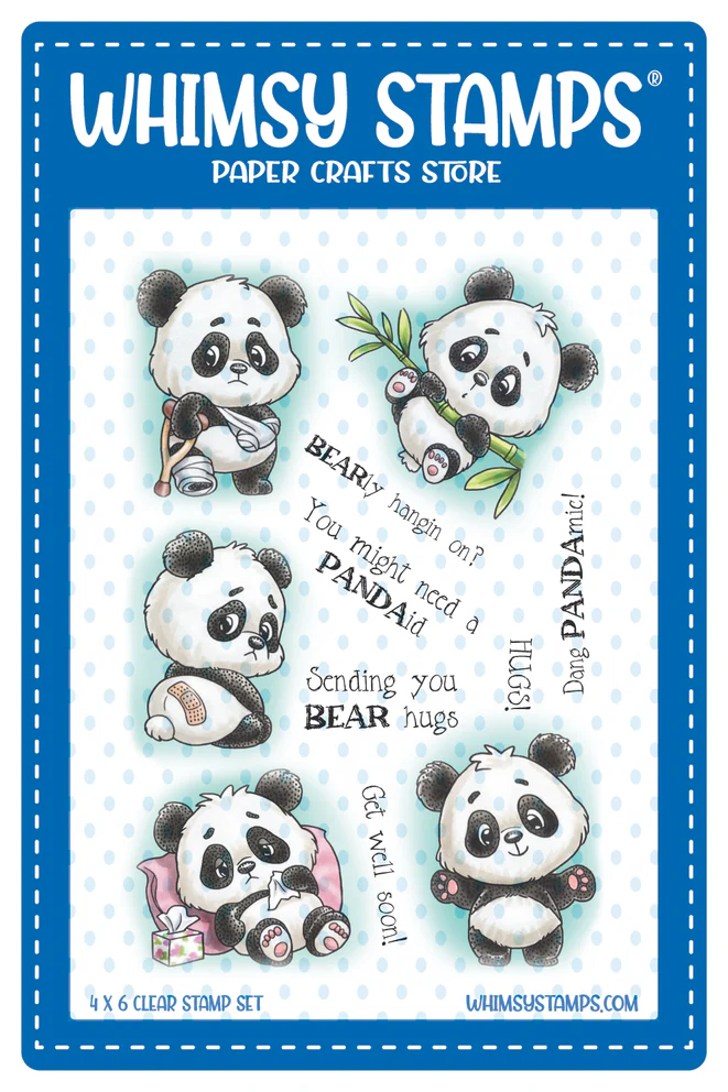 Whimsy Stamps - Panda Get Well Clear Stamps
