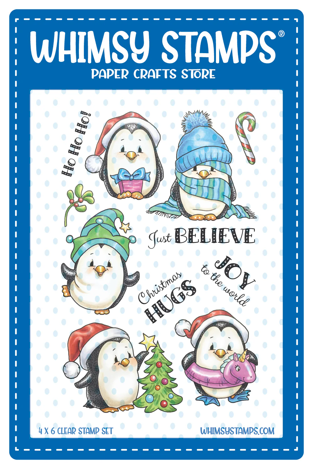 Whimsy Stamps - Penguin Winter Holiday Clear Stamps