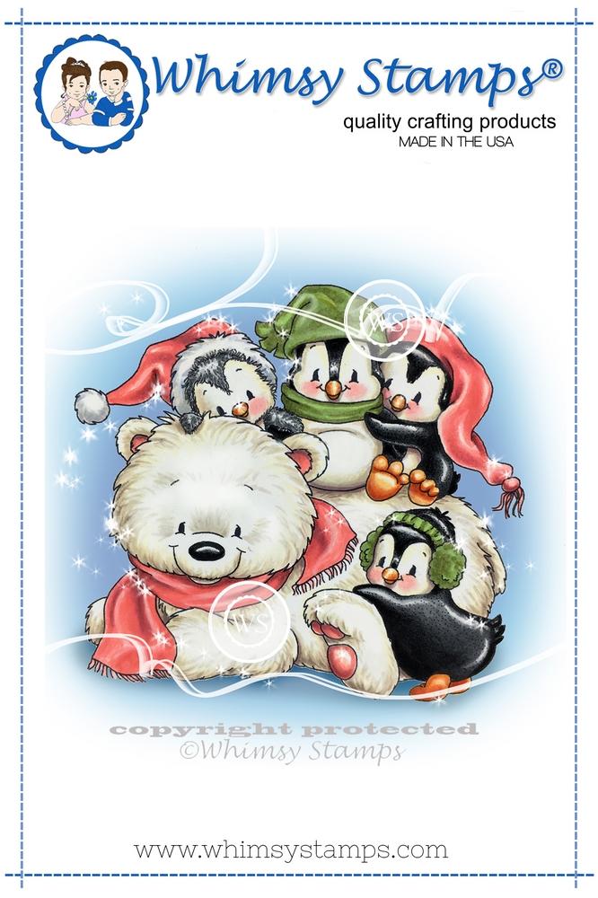 Whimsy Stamps - Penguin Polar Express