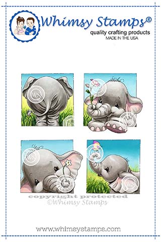 Whimsy Stamps - Ellie Summer Squares Rubber Cling Stamp