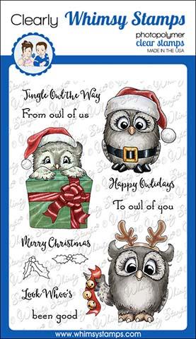 Whimsy Stamps - Happy Owlidays Clear Stamps
