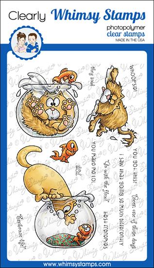 Whimsy Stamps - Cat Trouble Clear Stamps