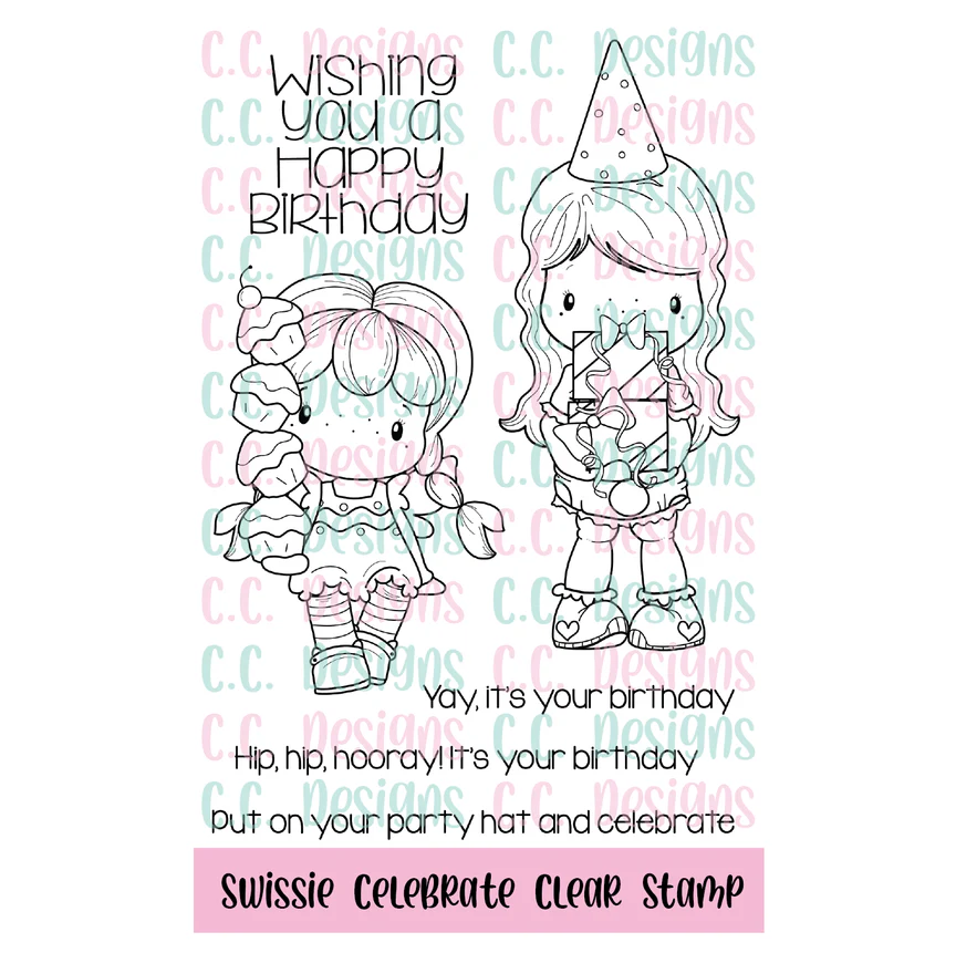 *NEW* - CC Designs - Celebrate Swissies Clear Stamp Set