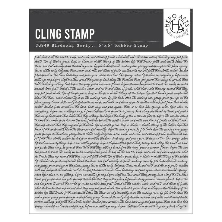 *NEW* - Spellbinders - Hero Arts Birdsong Script Cling Stamp