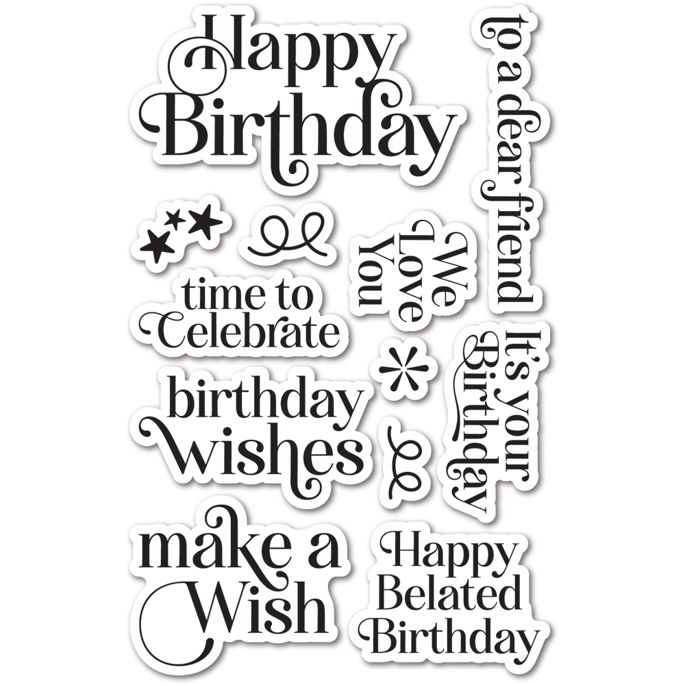 **NEW* - Memory Box - Birthday Greetings clear stamp set