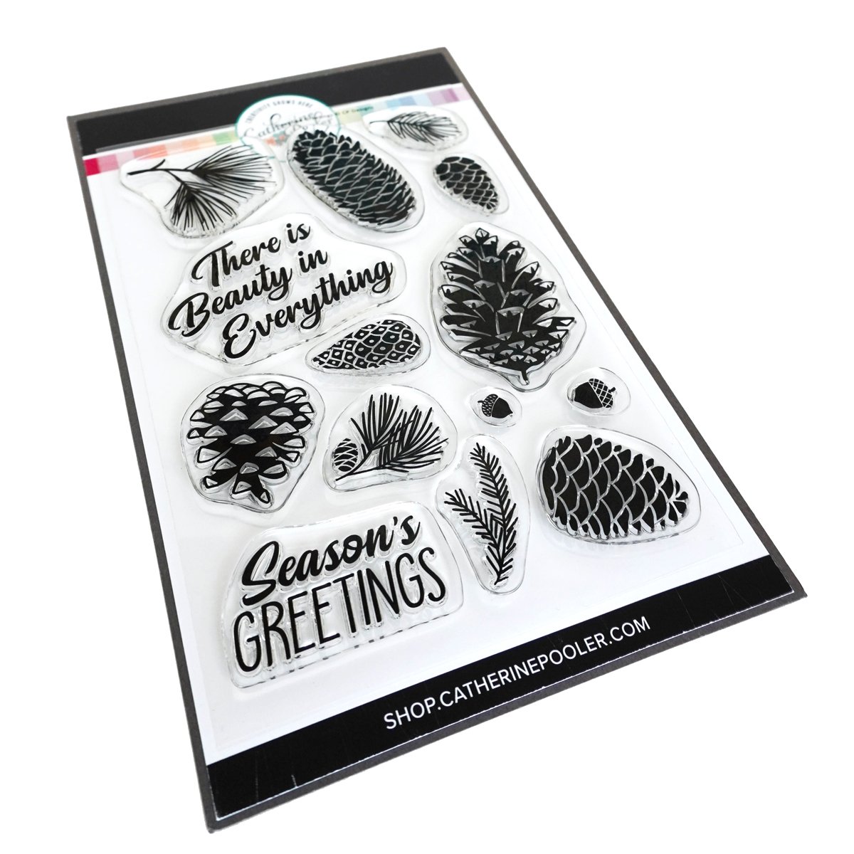 Catherine Pooler - Pinecone Greetings Stamp Set WITH MATCHING DIE (SO)