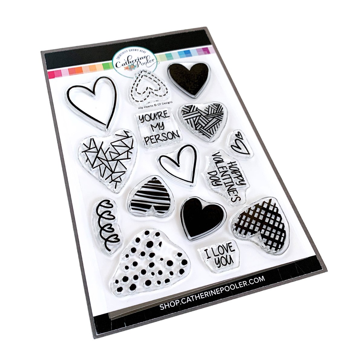 Catherine Pooler - Hip Hearts Stamp Set WITH MATCHING DIE (SO)