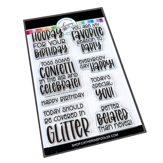 Catherine Pooler - Everybody Say Happy Sentiments Stamp Set