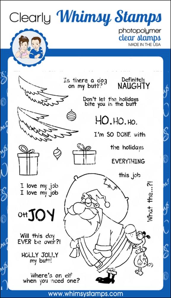 Whimsy Stamps - Holly Jolly My Butt Clear Stamps