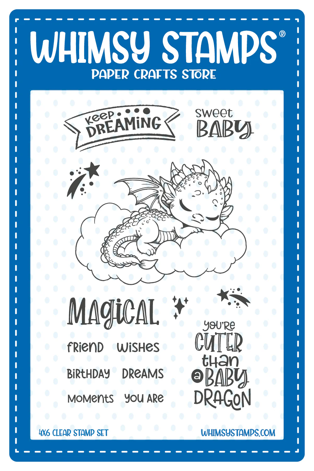 *NEW* - Whimsy Stamps - Dragon Baby Clear Stamps