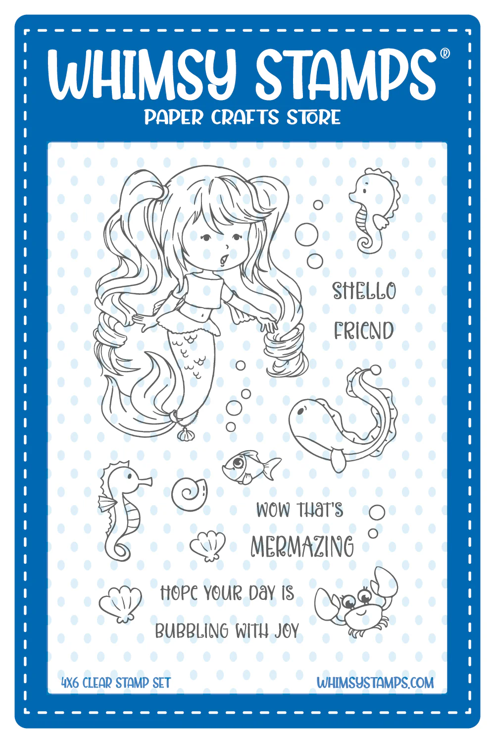 Whimsy Stamps - Mermaid Kids Girl Clear Stamps