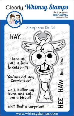 Whimsy Stamps - Hee Haw Clear Stamp and Die Combo