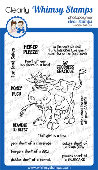 Whimsy Stamps - Southern Heifer Clear Stamps