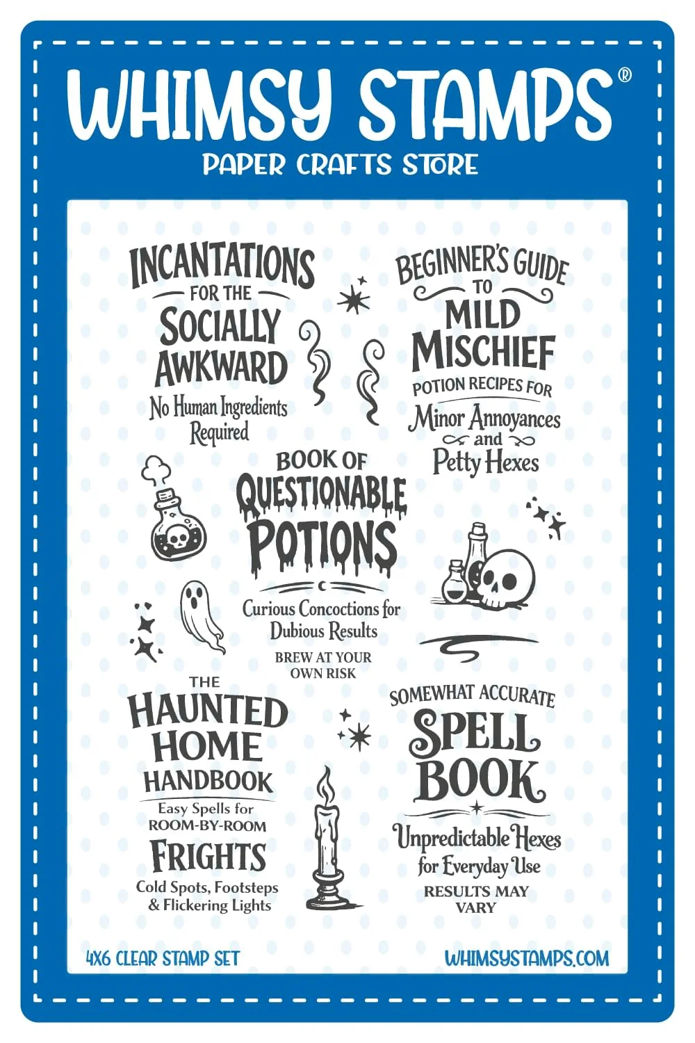 **NEW* - Whimsy Stamps - Spell Book Potions Clear Stamps