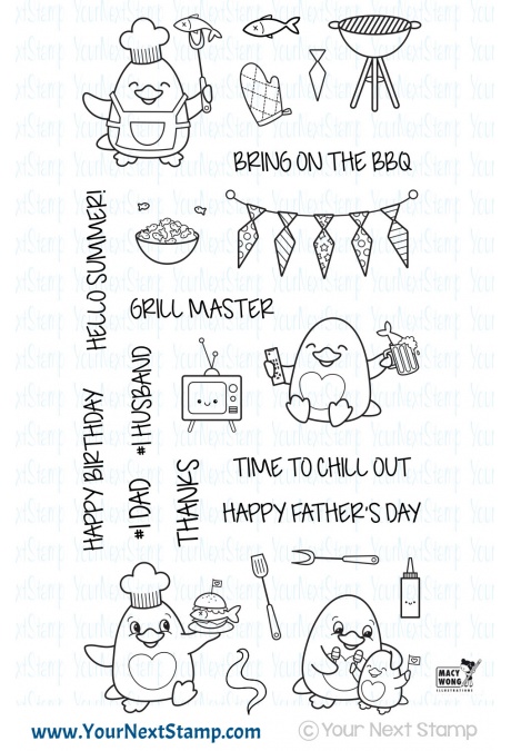 Your Next Stamp - Waddles - Bring on the BBQ STAMP AND MATCHING DIE (8) YELLOW