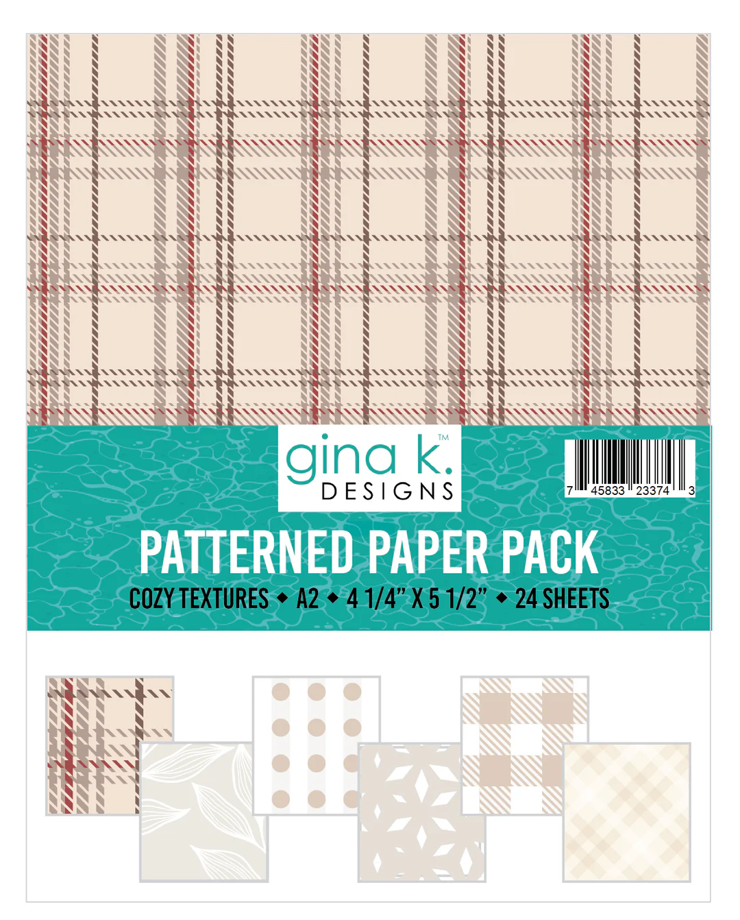 **NEW* - Gina K Designs - Cozy Textures A2 Size Patterned Paper Pack - PATTERNED PAPER